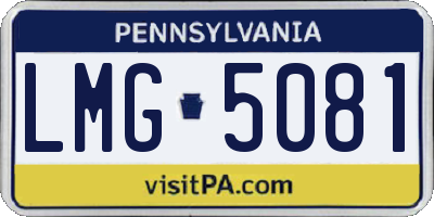 PA license plate LMG5081