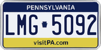 PA license plate LMG5092