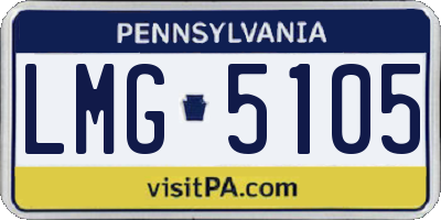 PA license plate LMG5105