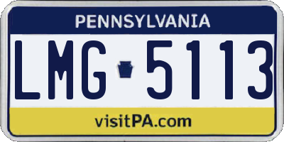 PA license plate LMG5113