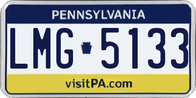 PA license plate LMG5133