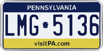 PA license plate LMG5136