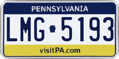 PA license plate LMG5193