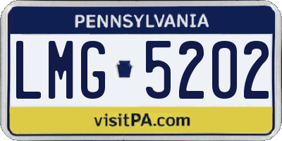 PA license plate LMG5202