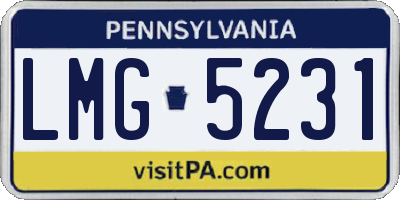 PA license plate LMG5231