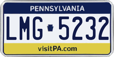 PA license plate LMG5232