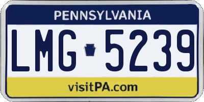 PA license plate LMG5239