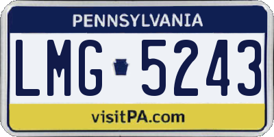 PA license plate LMG5243