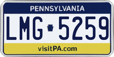 PA license plate LMG5259