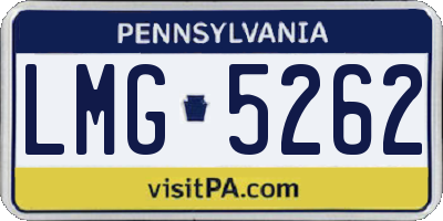 PA license plate LMG5262