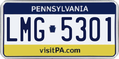 PA license plate LMG5301
