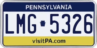 PA license plate LMG5326