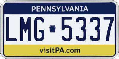 PA license plate LMG5337