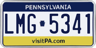 PA license plate LMG5341