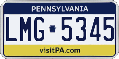 PA license plate LMG5345