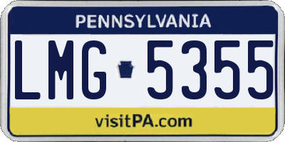 PA license plate LMG5355