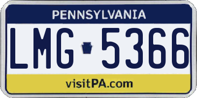 PA license plate LMG5366