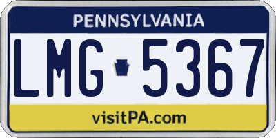 PA license plate LMG5367