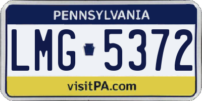 PA license plate LMG5372