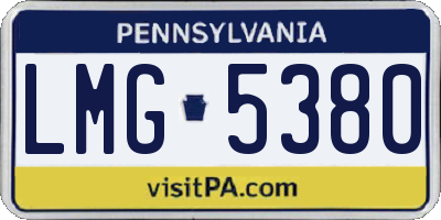 PA license plate LMG5380