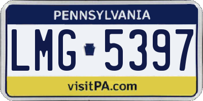 PA license plate LMG5397