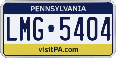 PA license plate LMG5404