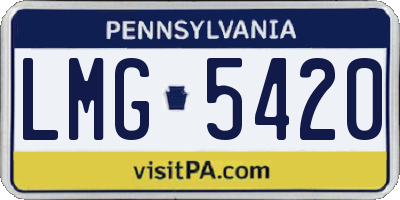 PA license plate LMG5420