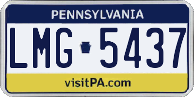 PA license plate LMG5437