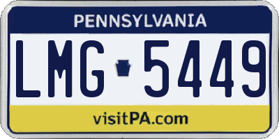 PA license plate LMG5449