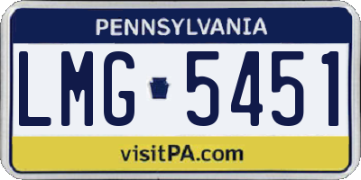 PA license plate LMG5451