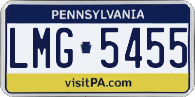 PA license plate LMG5455