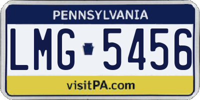 PA license plate LMG5456