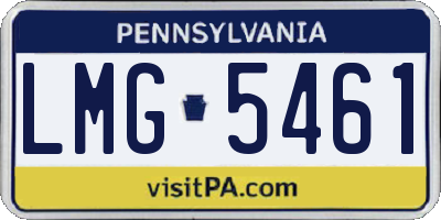 PA license plate LMG5461