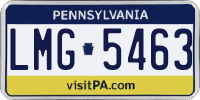 PA license plate LMG5463
