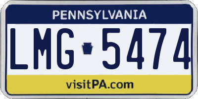 PA license plate LMG5474