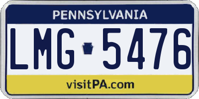 PA license plate LMG5476