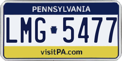 PA license plate LMG5477
