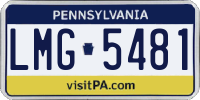 PA license plate LMG5481
