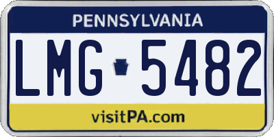 PA license plate LMG5482