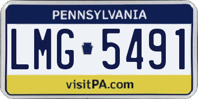 PA license plate LMG5491