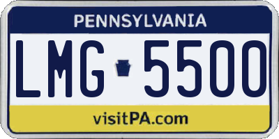 PA license plate LMG5500
