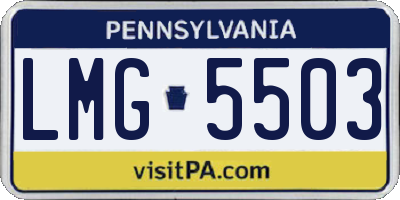 PA license plate LMG5503