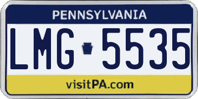 PA license plate LMG5535