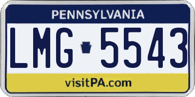 PA license plate LMG5543