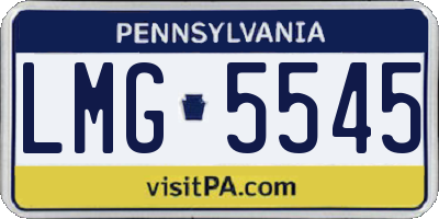 PA license plate LMG5545