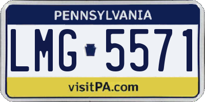 PA license plate LMG5571