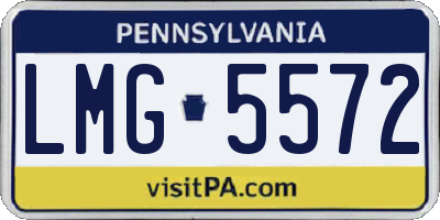 PA license plate LMG5572