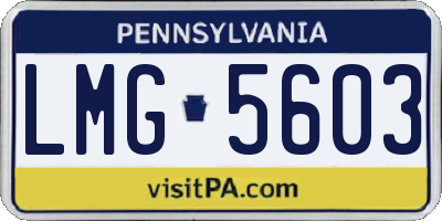 PA license plate LMG5603