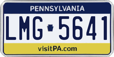 PA license plate LMG5641