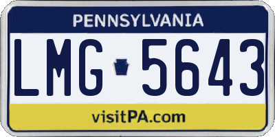 PA license plate LMG5643